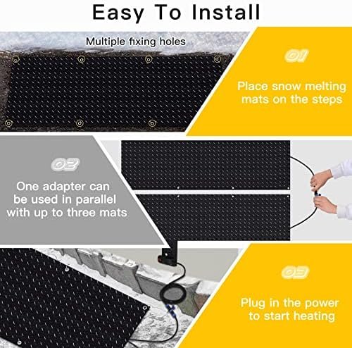 Anti-Slip Heated Outdoor Mat with Power Cord, Snow Melting Mats, Ideal for Snowy Paths to Hot Tubs - Image 4