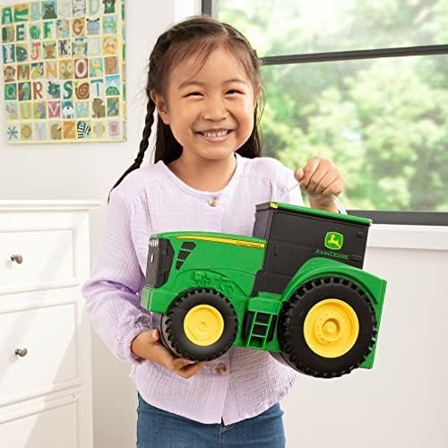 John Deere Value Set and Carrying Case - Portable Tractor-Shaped Carrying Case with 10 Compartments - Farm Toys - 18 Count - 3 Years and Up,Black/ Green/ Yellow - Image 5