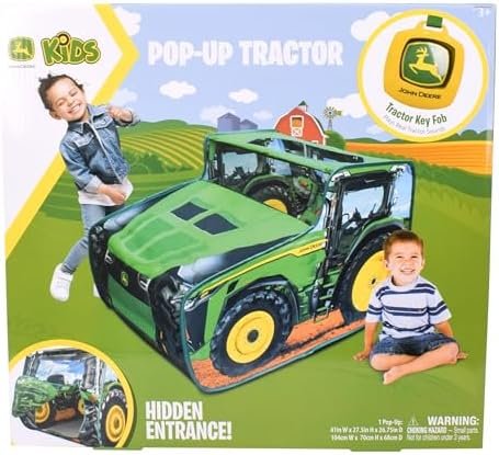 John Deere Pop Up Tent – Tractor Playhouse for Kids | Removable Key Fob with Tractor and Farm Sounds | Vehicle Toys for Toddlers - Sunny Days Entertainment - Image 7