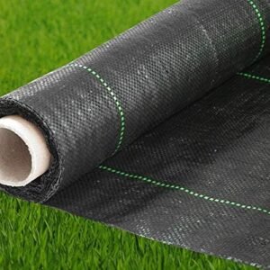 Woven Landscape Fabric – 4Ft x 100Ft, 140GSM Weed Barrier Cloth, Heavy Duty Garden Weed Barrier Fabric Roll, Landscaping Fabric Weed Control W/WeedStop Technology,Commercial Weed Block (Black)