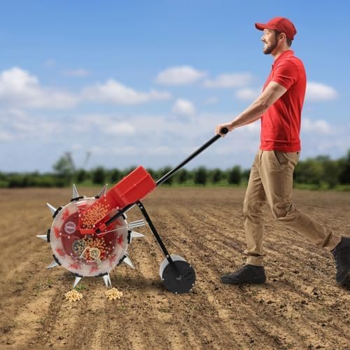 Precision Garden Seeder Row Planter, 10 Mouths Garden Push Seeder Planter, Sowing for Planting Corn Cotton Soybean Peanut, Adjustable Design - Image 2