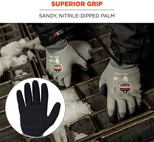 Ergodyne ProFlex 7501 Coated Waterproof Winter Work Gloves Gray, Large, 1 Pair - Image 7