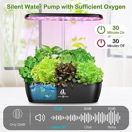 Hydroponics Growing System,12 Pods Indoor Garden Plant Germination Kit with Smart AI LED Grow Light,Auto Timer with Silent Powerful Pump,Adjustable Height for Home Office,No WIFI Function and APP - Image 6