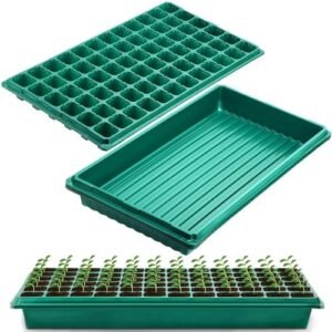 Seed Starter Kit 72 Cell Seedling Trays and 1020 Trays No Holes Starting Trays Plant Growing Tray for Gardening Germination