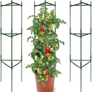 3Pack Tomato Cage, Easy Assembly Multi-Functional Climbing Vegetables, Plant Stakes and Support Cages Vertical Climbing Plants(Up to 50 inches Tall)