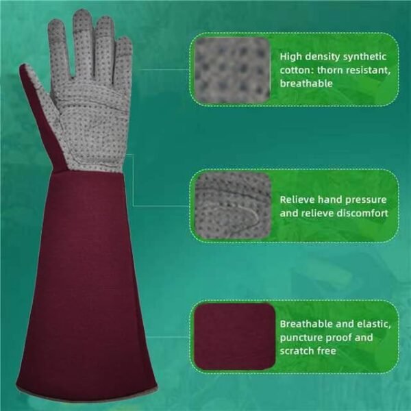 thorn proof long sleeve gardening gloves, cotton, puncture proof work gloves, rose pruning, bite proof, men & women - Image 6