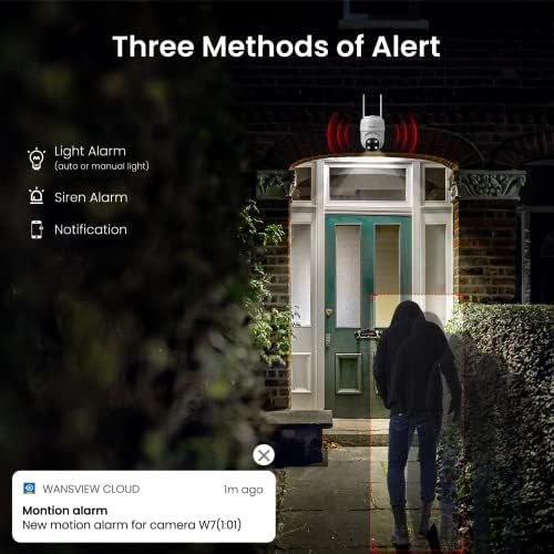 wansview 2K Security Cameras Wireless Outdoor-2.4G WiFi Home Security Cameras via Remote Control with Phone APP for 360° View, Color Night Vision, 24/7 SD Card Storage, Works with Alexa/Google Home - Image 4