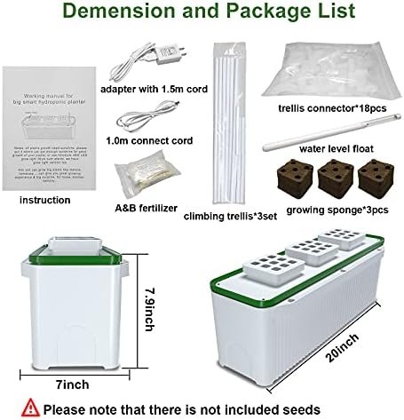 Smart Hydroponic Growing System,7L Indoor Hydroponic Garden Kit for Herb,Zucchini,Tomato,Pepper,Unique Gardening Christmas Gifts for Wife,Husband,Dad (60inch Trellis Without Growlight) - Image 6