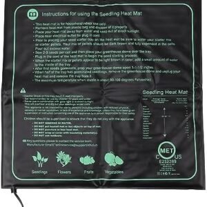 TOPINCN Waterproof Seedling Heat Mat, 50x52cm Heating Uniformity, Foldable Multipurpose with Reptile Heating for Plants Germination (US Plug 110V)