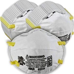 3M Personal Protective Equipment Particulate Respirator 8210, N95, Smoke, Dust, Grinding, Sanding, Sawing, Sweeping, 20 Count (Pack of 1)