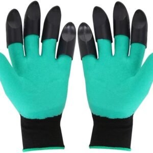 Garden gloves, Garden impregnated protective claws Breathable rubber coated garden gloves breathable rubber coated garden gloves, construction, home improvement work gloves (one pair with 8 claws)