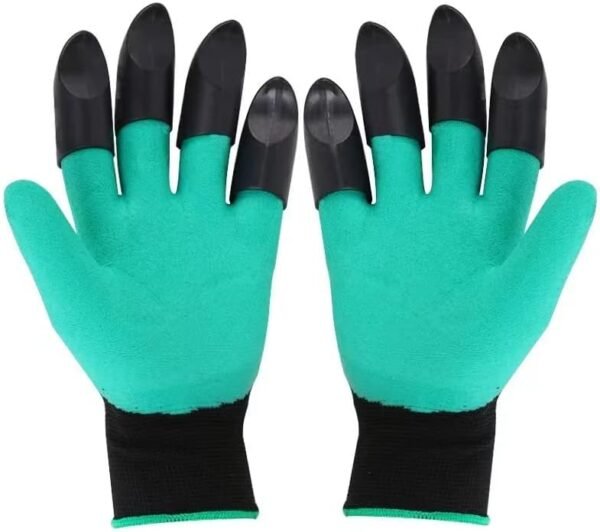 Garden gloves, Garden impregnated protective claws Breathable rubber coated garden gloves breathable rubber coated garden gloves, construction, home improvement work gloves (one pair with 8 claws)