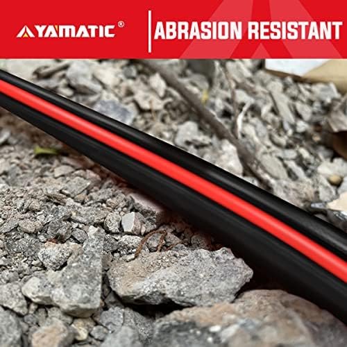 YAMATIC Garden Hose 75 ft,Ultra Durable Water hose, 5/8 inch Regular Hose with Solid Brass Connector for All-weather Outdoor, Car wash, Lawn, Black - Image 6