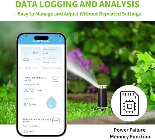 8 Zones WiFi Smart Sprinkler Controller, Briidea Automatic Irrigation Controllers with Customized Watering Schedule & Seasonal Adjustment, Save Water and Keep Your Plants Thrive - Image 6