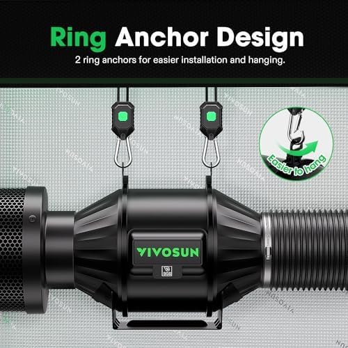 VIVOSUN AeroZesh T4 Inline Duct Fan, Quiet 4" 210 CFM Ventilation Exhaust Fan w/EC Motor and GrowHub E42A Temperature Humidity WiFi-Controller - Image 3