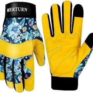 Gardening Gloves for Women Thorn Proof Tough Leather Garden Gloves Yard Work Gloves for Weeding Digging Planting