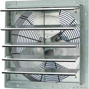 iLiving - 18" Wall Mounted Shutter Exhaust Fan - Automatic Shutter - Single Speed - Vent Fan For Home Attic, Shed, or Garage Ventilation, 3852 CFM, 5800 SQF Coverage Area, Silver (ILG8SF18S)