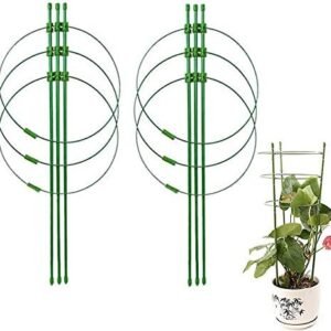 Plant Stake Support Tomato Cages 17.7 Inches Flower Plant Cages Single Stem Plant Support Stakes,for Flowers Amaryllis Tomatoes Peony Lily Rose, Pack of 2