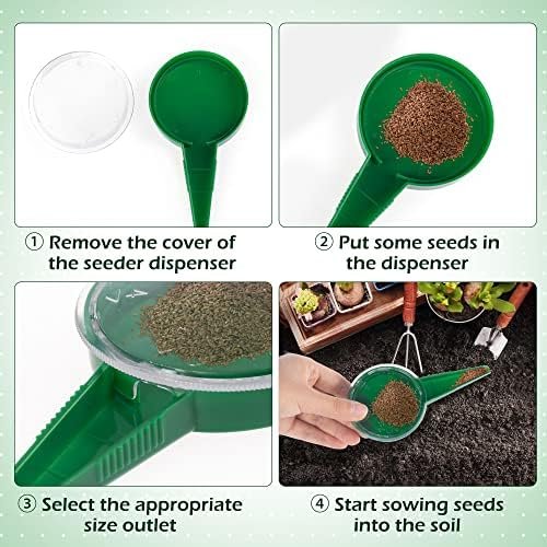 TXIN 2 Pieces Seed Spreader Handheld Seed Planter Tool Seed Sower for Tiny Seeds, Portable Mini Garden Hand Planter Seeder Tool, Adjustable Sowing Seed Dispenser Planting Tool with 5 Dial Settings - Image 4