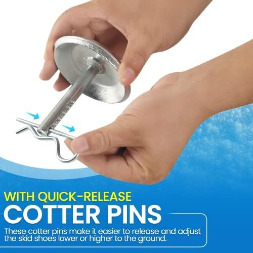 (2-Pack) Replacement Snow Plow Skid Shoes - Replaces Part ATV UTV Polaris K-Plow Nos 2205071 and 2208864 - Hardened Steel Snow Plow Non-Slip Base - with Quick-Release Cotter Pins - Image 6