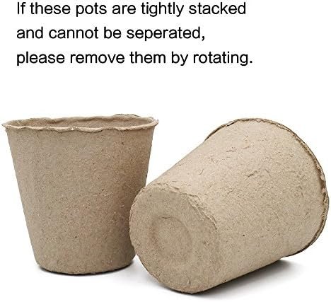 KINGLAKE 100 Pcs 3 Inch Peat Pots, Seeds Starter Pots,Transplant Seedlings Pots with 100 Pcs White Plastic Plant Labels - Image 4