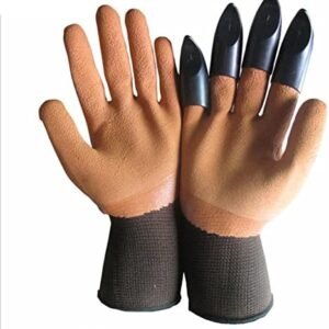 Gardening Gloves,Breathable Rubber Coated Garden Gloves with Sturdy Claws Quick & Easy to Dig & Plant