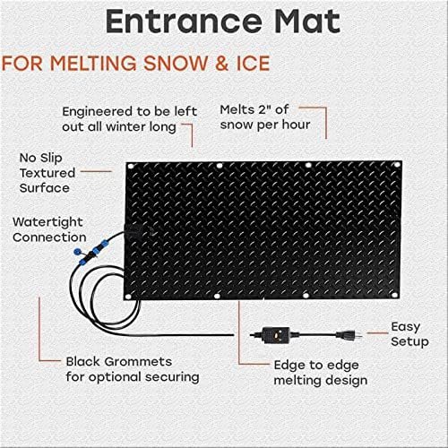 Heated Snow Melting Half Walkway Mat, Heated Snow&Ice Melting Stair Mat, Outdoor No Slip Heated Door Mat, No More Shoveling, Salting and Slipping, for Entran(Size:20 in * 30 in (50.8 cm * 76.2 cm) ( C - Image 3