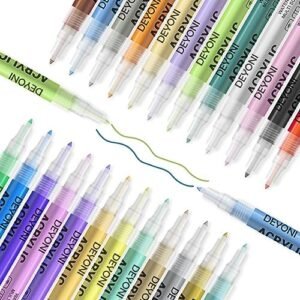 0.7mm 24 Colors Acrylic Paint Pens,Extra Fine Acrylic Markers for Rock,Canvas,Stone,Wood Painting,Glass,Ceramic Surfaces...