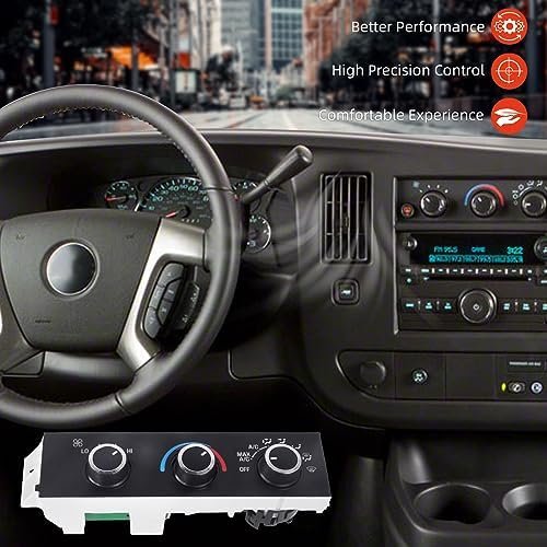 599-217 Heater A/C Control Switch, Air Conditioning Climate Control Module Panel Compatible with 1996-2020 Chevrolet Express Kodiak Astro, GMC Savana Safari Topkick - Image 3