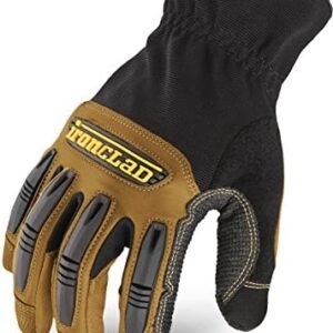 Ironclad Ranchworx Work Gloves RWG2, Premier Leather Work Glove, Performance Fit, Durable, Machine Washable, (1 Pair), RWG2-05-XL,Brown/Black