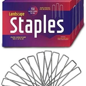 Ashman 150 Pack Galvanized Garden Stakes Landscape Staples and Fence Stake Sod Staples - Heavy Duty & Anti Rust Zinc Coated.