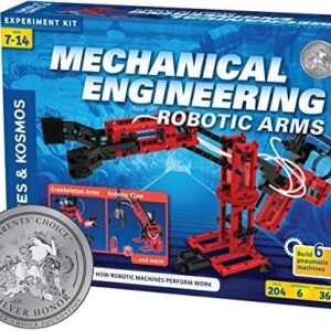 Thames & Kosmos Mechanical Engineering: Robotic Arms STEM Experiment Kit | Build 6 Pneumatic Machines | Robotic Claw, Exoskeleton Arms & More | Explore Air Pressure & Robotics | Ages 7+