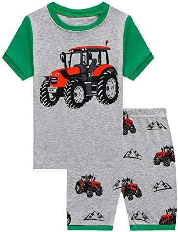 KikizYe Boys Short Sleeve Pajamas Kids Summer Pjs Children pajamas