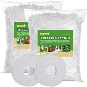 All-Weather Trellis Netting Mesh Plant Garden Vine Growing Flexible String Net (3.5" Mesh 5' x 15'-2Pack)