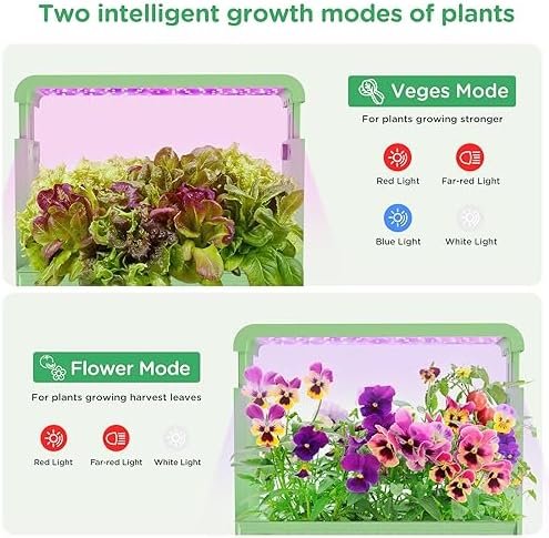 NOVIIML s Growing System 7 Pods Kitchen Herb Garden Indoor Kit with Grow Light, Bluetooth Speaker, Automatic Timer, Plant Germination Kits Countertop Garden for Gifts Healthy Vegetables - Image 4