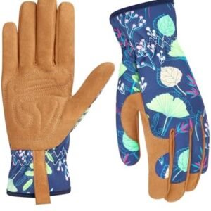 Leather Gardening Gloves Thorn Proof for Women,Womens Garden Work Gloves Gifts,Weed Pulling Gloves for Planting,Pruning
