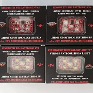 Firehouse Technology Arc V Drone Strobe 4 Light Navigation Kit - 2- White,1- Red, 1-Green FAA Compliant and Tested 3.5 SM