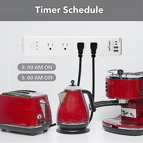 BN LINK Smart Plug Power Strip,Surge Protector with 4 Individually Controlled Smart Outlets, 4 USBs (incl. 20W USB-C), works with Alexa & Google home - Image 8