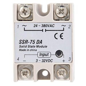 Solid State Relay, Keenso SSR75DA 75A DCAC Solid State Relay SSR Machinery Control 332VDC?to 24380VAC Solid Module State Relay