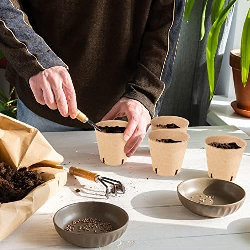 100PCS Peat Pots, 3.15Inch Seed Starting Pots with Drainage Holes Round Nursery Pot, Garden Germination Nursery Pot Bonus 20 Plant Labels - Image 2