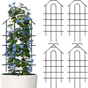 32'' Metal Garden Trellis for Climbing Plants, Indoor/Outdoor Sturdy Plant Trellis for Potted Plants,House Plants, Climbing Vines, Pack of 4, Black