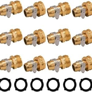 Hourleey Garden Hose Repair Connector with Clamps, Fit for 3/4" or 5/8" Garden Hose Fitting (6-Set)