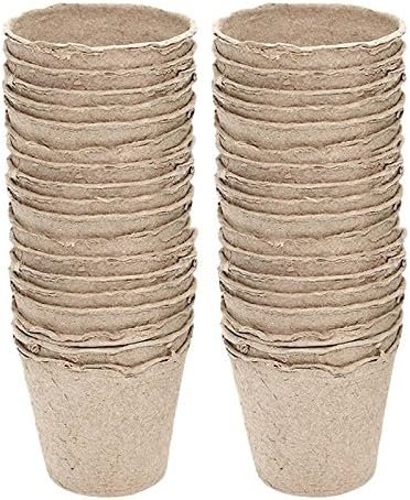 KINGLAKE 100 Pcs 3 Inch Peat Pots, Seeds Starter Pots,Transplant Seedlings Pots with 100 Pcs White Plastic Plant Labels - Image 2