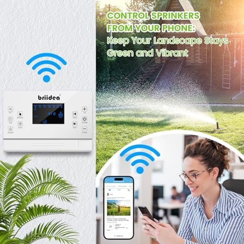 8 Zones WiFi Smart Sprinkler Controller, Briidea Automatic Irrigation Controllers with Customized Watering Schedule & Seasonal Adjustment, Save Water and Keep Your Plants Thrive - Image 7