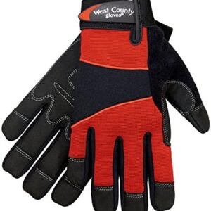 West County 013B/XL Men's Gloves – X-Large, Brick, Work Gloves with Four-Way Spandex Backing, Adjustable Cuff