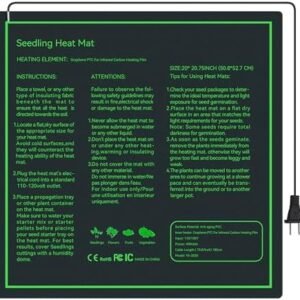 (R) Graphene Plant Heating Pad Durable Waterproof Seedling Hydroponic Heat Mat for Germination, Greenhouse 20 x 20.75 Inch
