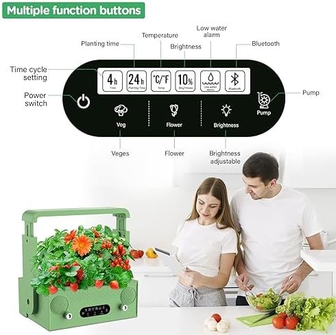 NOVIIML s Growing System 7 Pods Kitchen Herb Garden Indoor Kit with Grow Light, Bluetooth Speaker, Automatic Timer, Plant Germination Kits Countertop Garden for Gifts Healthy Vegetables - Image 6