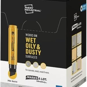 AVERY Marks A Lot UltraDuty Permanent Markers, XL Wide 18mm Chisel Tip, Water Resistant, 12 Black Industrial Markers (29866)