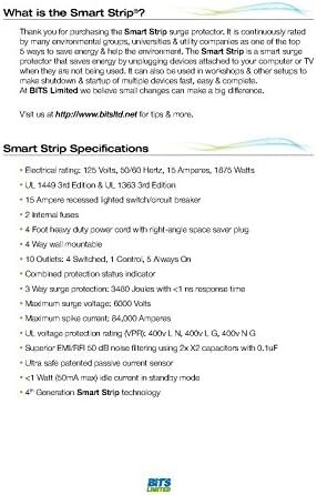 Bits Limited LCG-3MVR Energy Saving Surge Protector with Autoswitching Technology, 10-Outlet - Image 2
