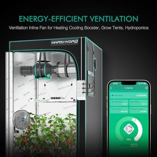 Mars Hdyro iFresh 6 Inch Smart Inline Duct Fan with Variable Speed Controller, Temperature and Humidity Probe Sensor, 402 CFM App Control Ventilation Exhaust Fan for Grow Tents, Hydroponics - Image 7